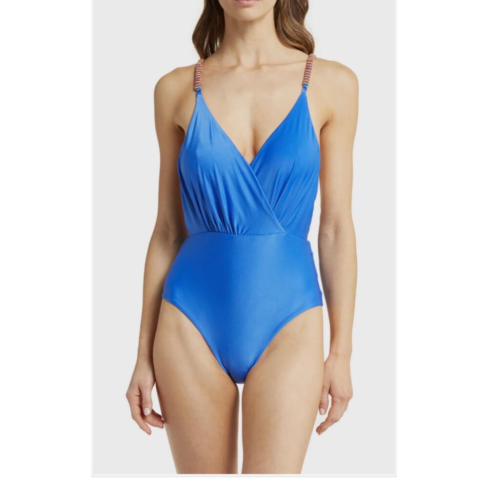 FARM RIO Beaded Strap blue One piece swim suit
NWOT medium
